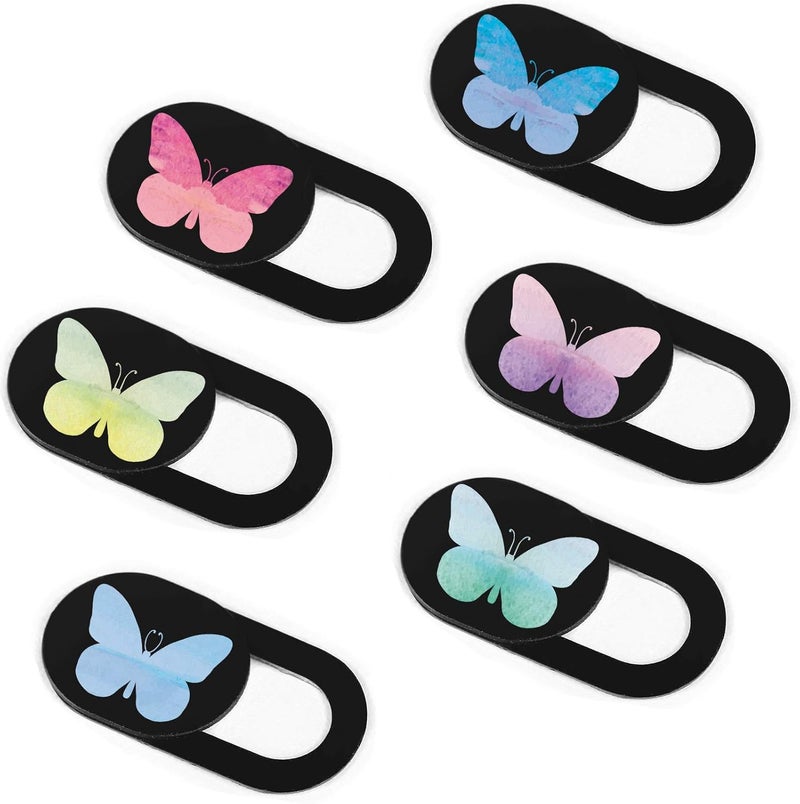 IMNEXT2U Webcam Cover Slide 6 Packs Ultra-Thin Camera Covers for Computer Laptop Desktop Smartphone to Protect Your Privacy and Security, Butterfly - Image 1